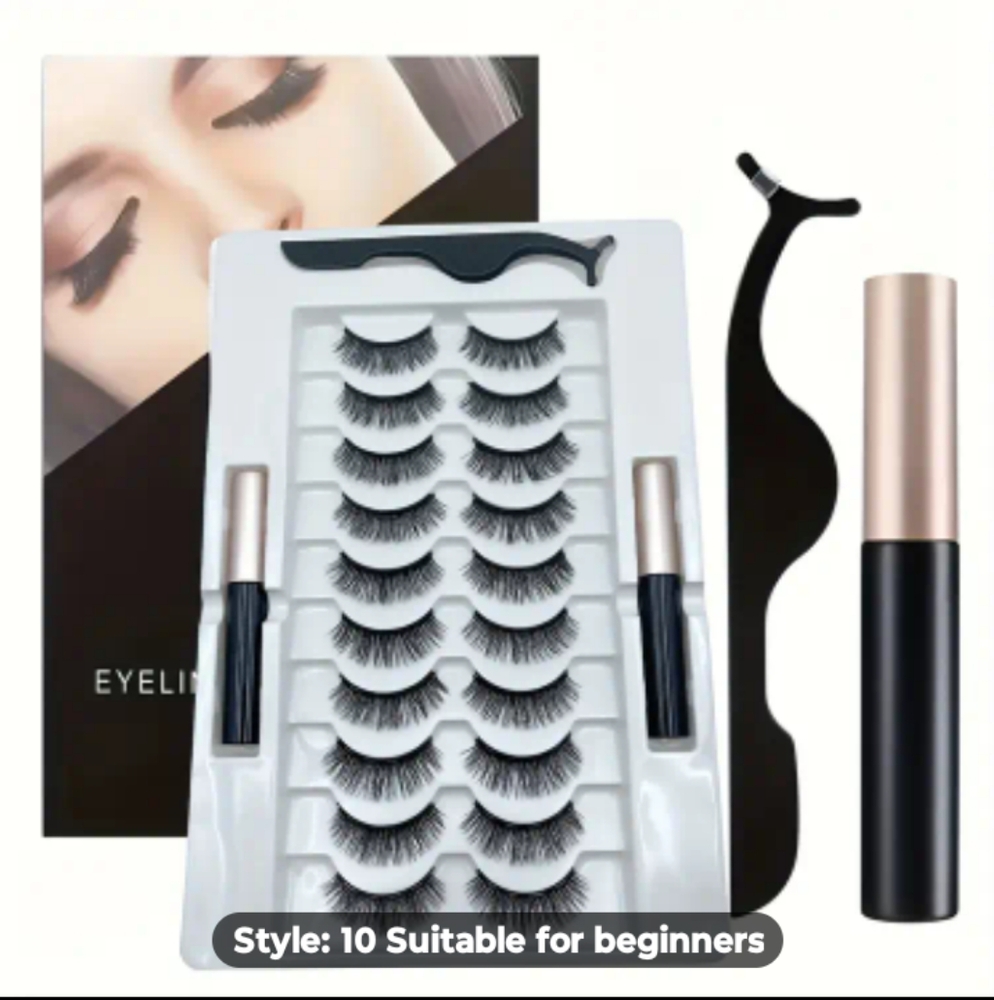 NIB - 10 PAIR MAGNETIC EYELASHES WITH MAGNETIC LINERS